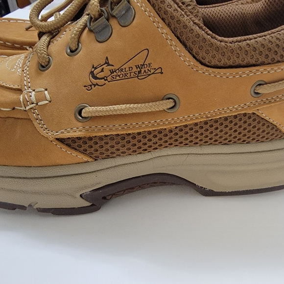 World Wide Sportsman Blue Water Oxford Tan Shoes Mens Size 8 - Picture 7 of 14